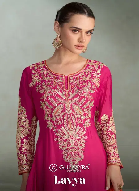 Lavya By Gulkayra Real Chinon Embroidery Readymade Suits Wholesalers In India
